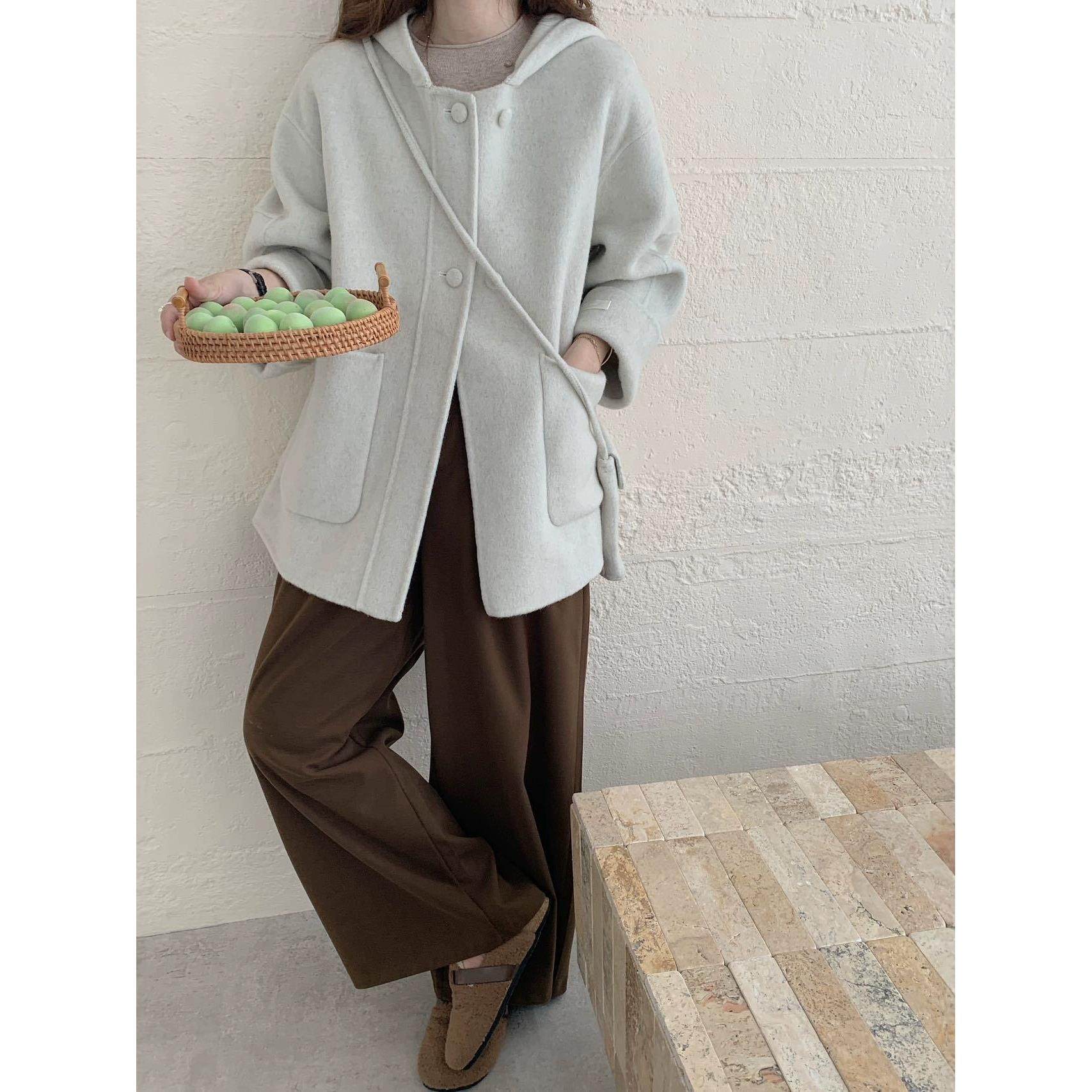 英伦风保暖连帽落肩袖单排盘扣中长款大口袋双面尼羊毛大衣外套,女装/女士精品,毛呢外套,淘宝优惠券,粉丝福利购,淘宝优惠卷