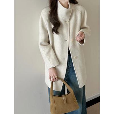 双面羊绒大衣女短款2025秋冬新款