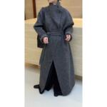 羊毛呢外套加长赫本立领秋冬长款双面羊毛大衣2025款高级韩版气质