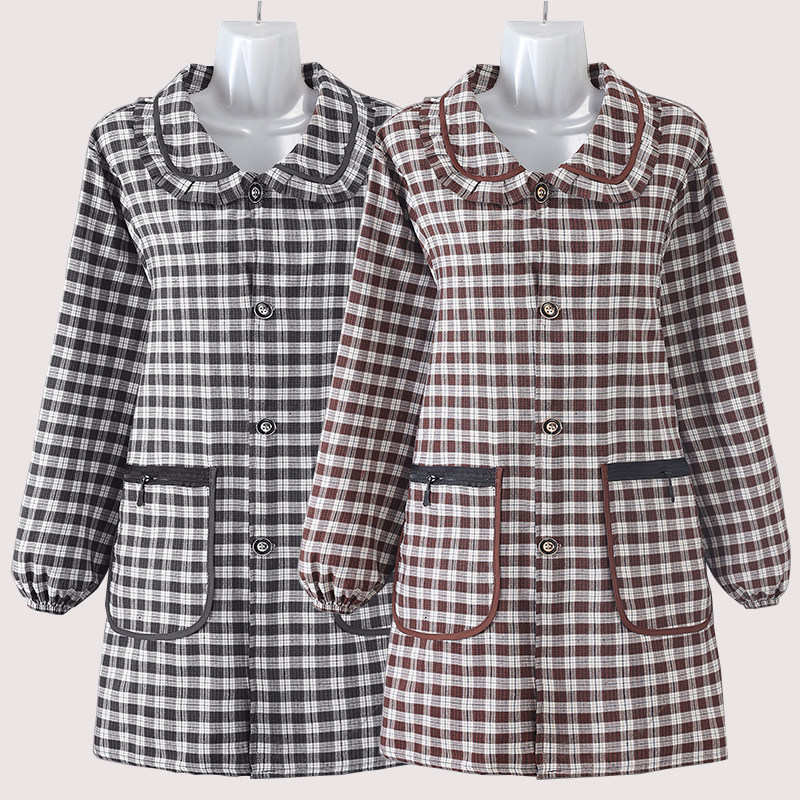 成人正穿衣纽扣前开衫收腰中长款修身罩衣干活外穿做饭上班通用新,家庭/个人清洁工具,围裙,淘宝优惠券,粉丝福利购,淘宝优惠卷