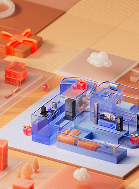 C4D双十二家电主视觉电商模型 微软风 3d设计素材 octane渲染