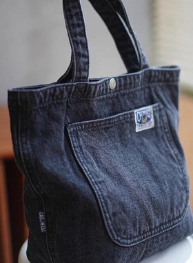 包包女新款牛仔帆布包手拎上班通勤便当包手提袋子宝妈外出单肩包