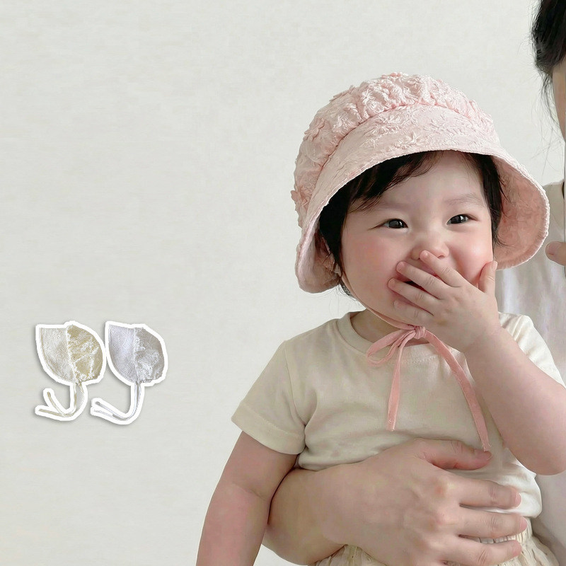 韩国婴儿帽子春夏新款遮阳帽女宝宝防晒帽婴幼儿护耳帽小月龄胎帽