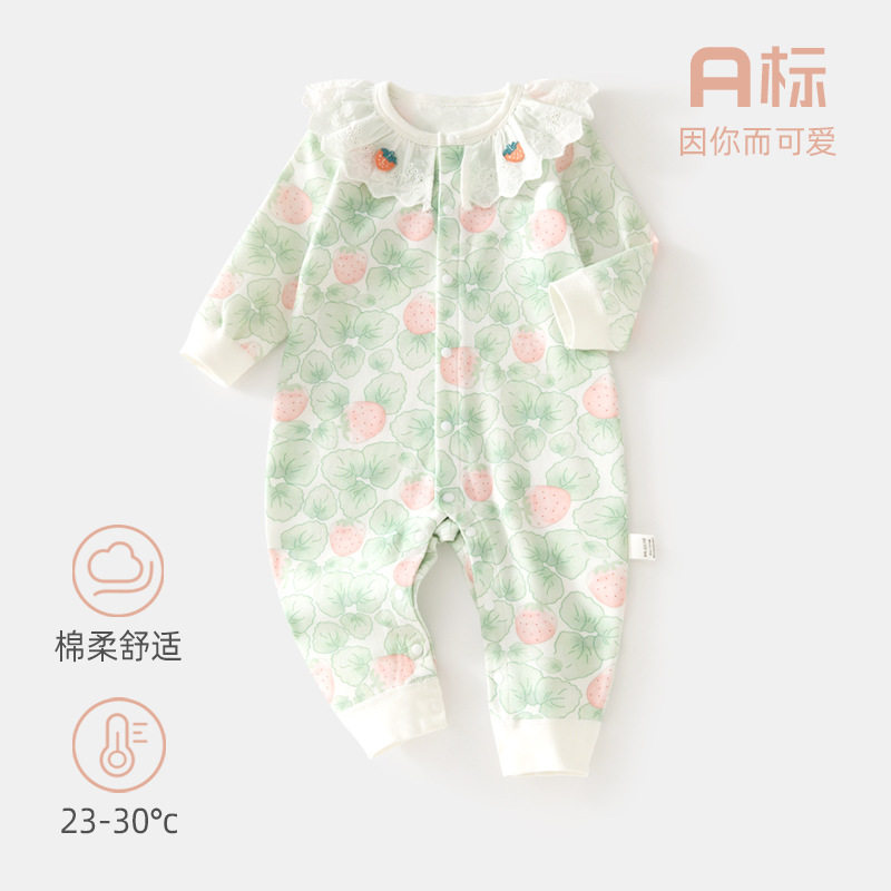 春秋婴儿纯棉连体衣外出服