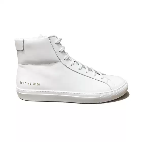 0506 Comm Fashion Attitude White Leather High-Top Sneakers Sports Shoes