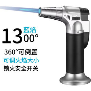 新款防风充气打火机创意高温直冲喷火枪家用点艾灸烘焙专用点火器