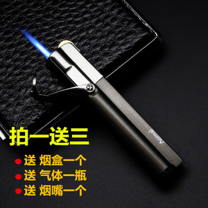 便携式小焊枪喷枪高温创意直冲充气体打火机蓝焰复古防风砂轮刻字
