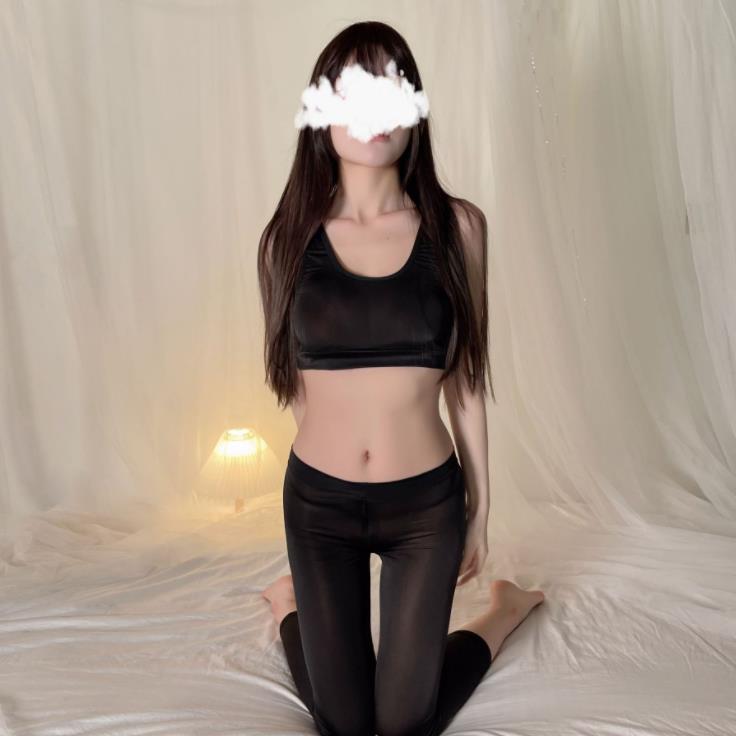 拉链在后面的裤女约会裤方镂空便利户外野裤免情侣冰丝爽滑瑜伽裤