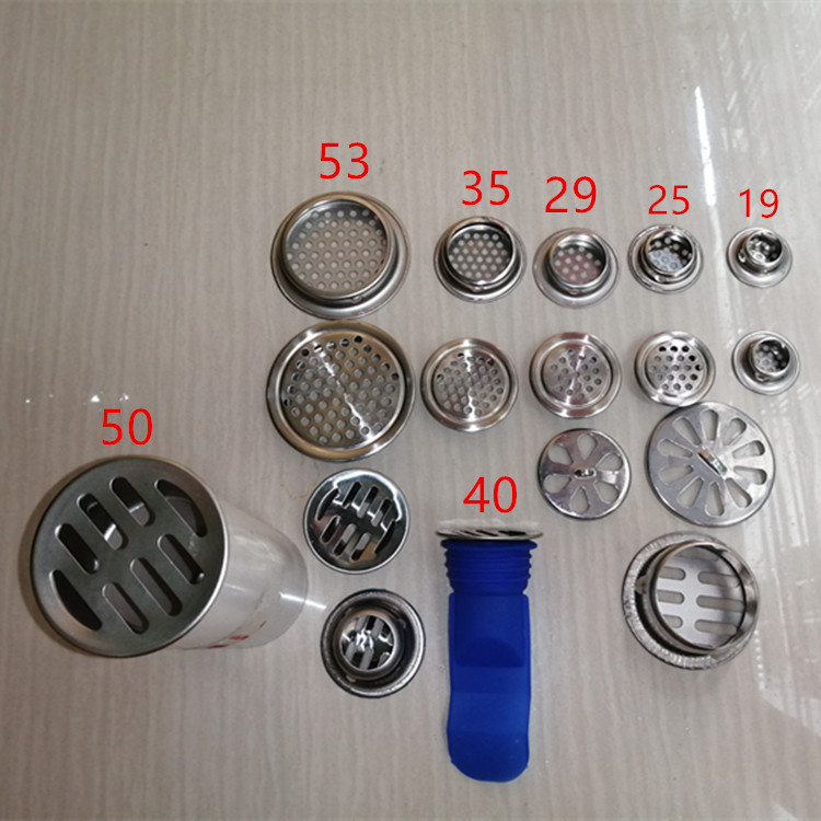 卫生间防头发圆孔排水小地漏内插50PV管洗脸盆溢水装饰配件过滤网