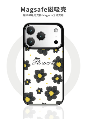简约小雏菊适用iPhone17promax手机壳磁吸新款防摔苹果12/13/14/15/16/Plus/ProMax原创高级磨砂手感保护套女