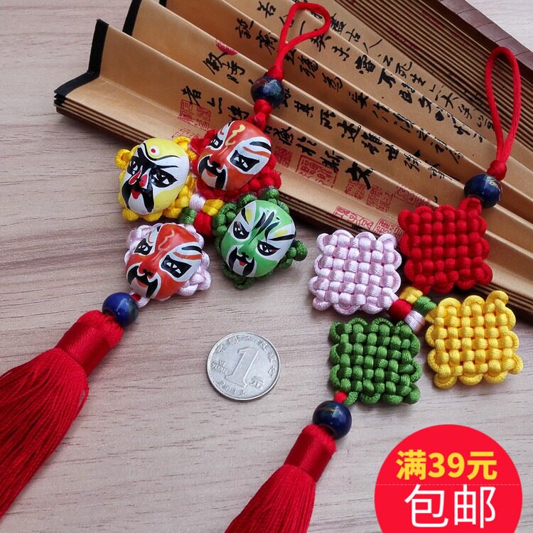 qc223四季平安中国结京剧脸谱