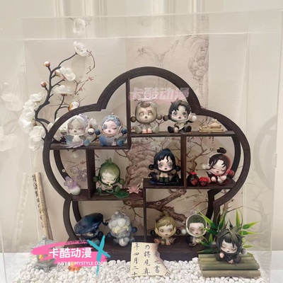 泡泡玛特盲盒造景diy庭前墨梅微景观书房书柜展示柜玄关造景76