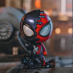 正品现货泡泡玛特漫威小蜘蛛与毒液系列确认款盲盒蜘蛛侠手办模型