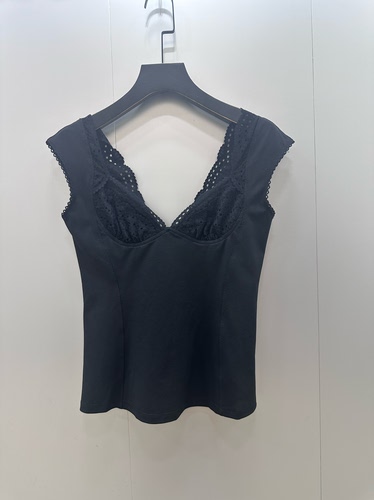 南油买手店2026新款性感辣妹风蕾丝低领背心修身显瘦内搭坎肩上衣