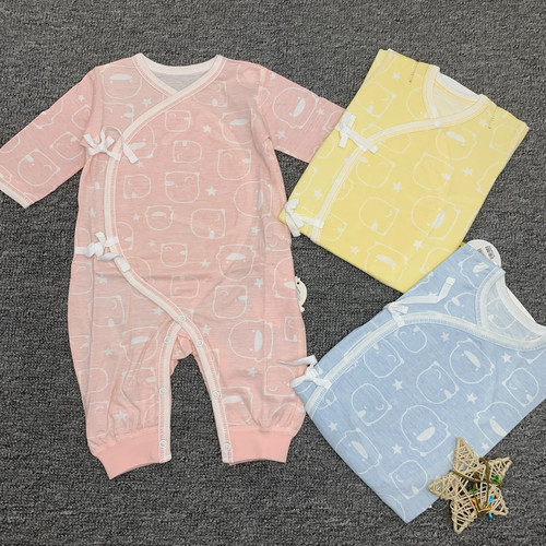 黄色小鸭连体衣宝宝哈衣春秋夏薄婴幼儿爬服新生儿纯棉初生兔装