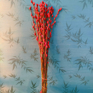 年宵花红色招财银柳枝干花花束客厅摆设春节装饰摆件桌面专用花瓶