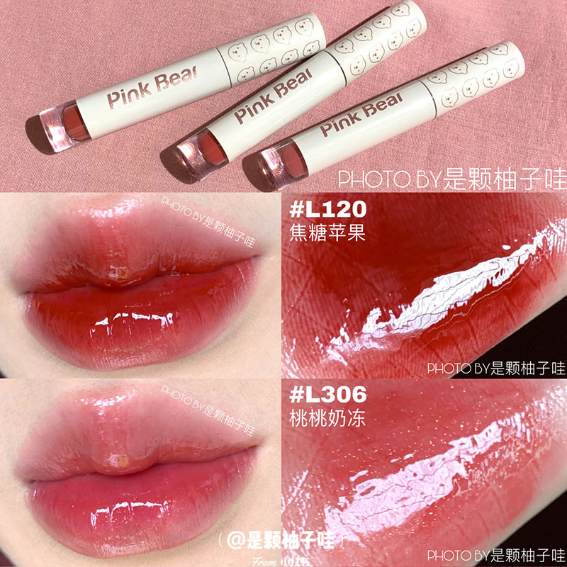 皮可熊唇釉b555镜面小辣椒色