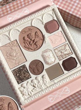 cheerflor天使浮雕眼影盘高光腮红一体盘游乐者日杂972奶茶大地色