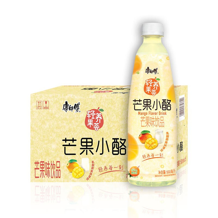 【超市发货】康师傅芒果小酪饮料500ml*15瓶蜜桃江浙沪皖整箱包邮