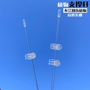 蝴蝶兰花高透明亚克力铁线莲支撑杆夹子热植物防倒爬藤类造型支架