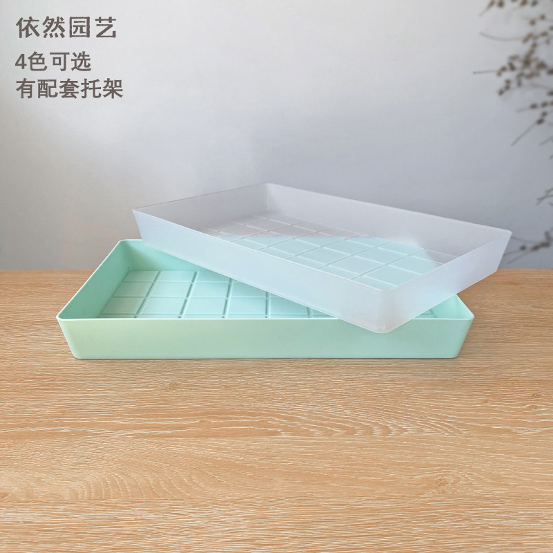 透粉绿长方形浸盆托盘图片