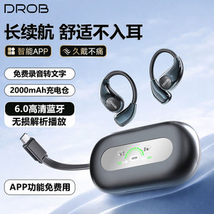 电萝卜无线蓝牙耳机挂耳式ai超长续航大电量盒智能翻译录音转文字