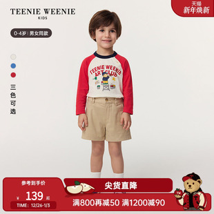 纯棉T恤打底衫 TeenieWeenie 男女宝肩开扣长袖 25年款 Kids小熊童装