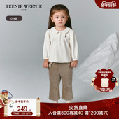 TeenieWeenie 秋冬女宝宝远红外娃娃领T恤衫 Kids小熊童装 25年新款