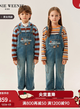 TeenieWeenie Kids小熊童装25年新款男女童度假田园风牛仔背带裤