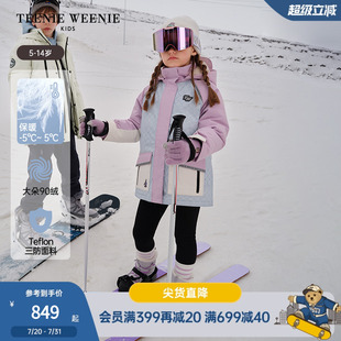 女童拼接保暖三防工裝 TeenieWeenie Kids小熊童裝 24冬款 羽絨服