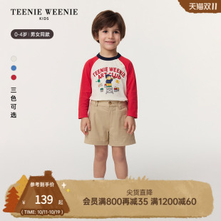 纯棉T恤打底衫 TeenieWeenie 男女宝肩开扣长袖 25年款 Kids小熊童装