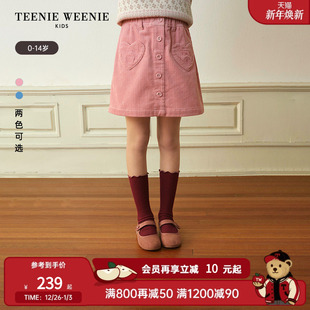 秋冬女童宝宝爱心灯芯绒半裙 25年新款 TeenieWeenie Kids小熊童装