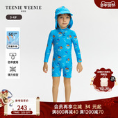 防晒TeenieWeenieKids小熊童装 夏季 款 UPF40 男宝宝泳衣泳帽套装