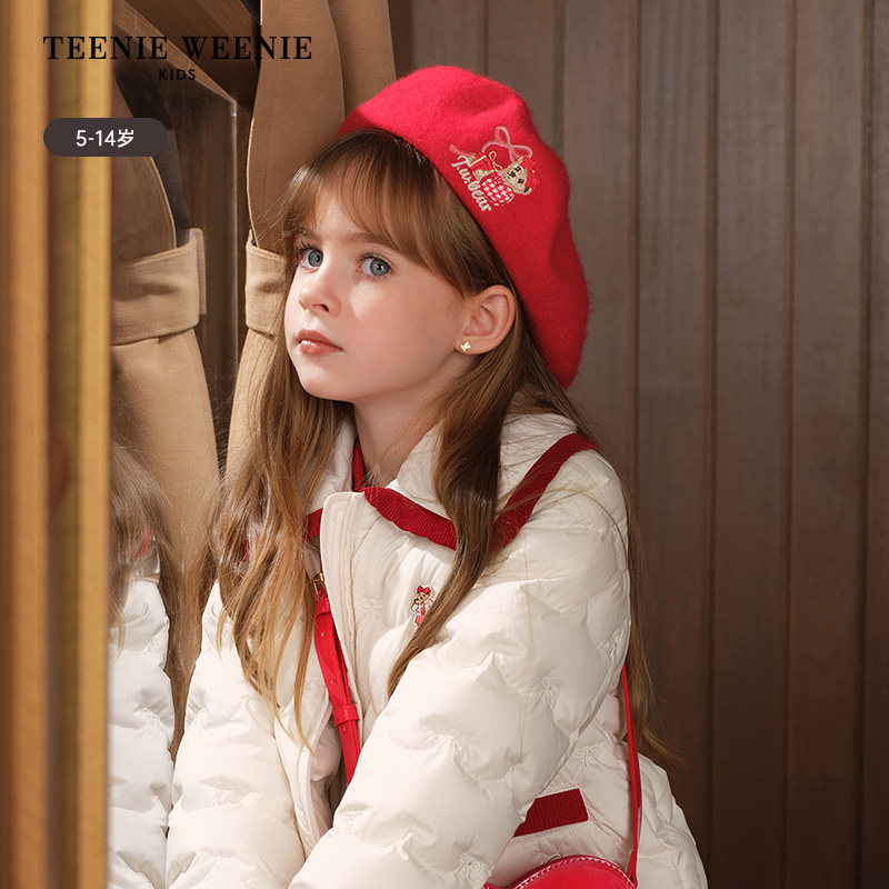 TeenieWeenie Kids小熊童装26新年款女童刺绣羊毛