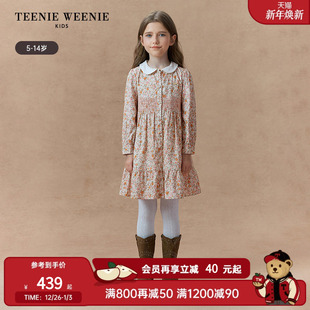 秋女童甜美娃娃领碎花连衣裙 25年新款 TeenieWeenie Kids小熊童装