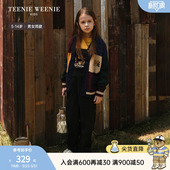 男女童亲子V领拼色毛织开衫 舒适秋冬季 Kids小熊童装 TeenieWeenie