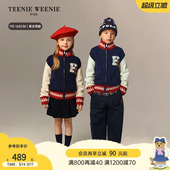 男女童可爱拼色拉链开衫 26春新款 毛衣 Kids小熊童装 TeenieWeenie