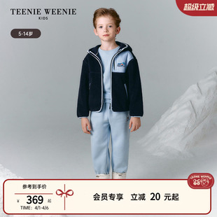 舒适秋冬季 男童连帽撞色仿羊羔毛外套 Kids小熊童装 TeenieWeenie