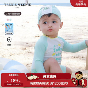 Kids小熊童装 TeenieWeenie 25夏男女宝抗氯泳衣帽套装 UPF50