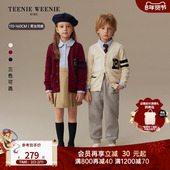 TeenieWeenie 男女童亲子学院V领毛织开衫 Kids小熊童装 25年新款
