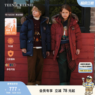 【大绒帽派克服】TeenieWeenieKids小熊男女童装25冬三防羽绒服