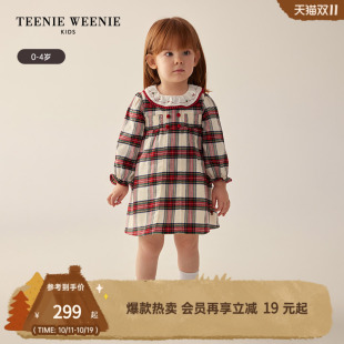 格纹翻领长袖 TeenieWeenie 女宝宝经典 春秋款 连衣裙 Kids小熊童装
