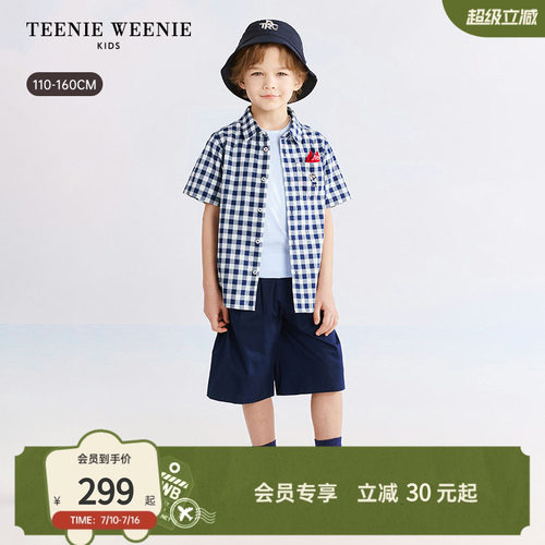 TeenieWeenieKids短袖格纹衬衫
