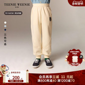 TeenieWeenie 拼接加绒卫裤 Kids小熊童装 25新秋冬男女童休闲时尚