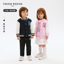 男女宝宝撞色棒球服外套 24年春新款 TeenieWeenie Kids小熊童装