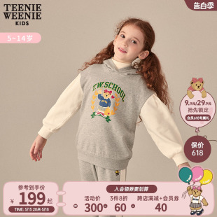 TeenieWeenie 女童23年款 早春学院风印花连帽卫衣 Kids小熊童装