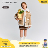 女童复古仿羊羔毛麂皮外套 25年秋冬季 TeenieWeenie Kids小熊童装