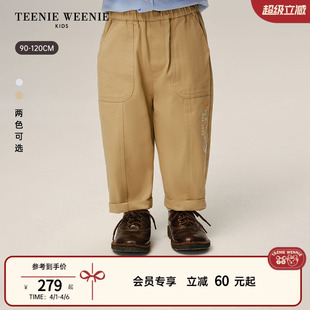TeenieWeenie 26春新款 男宝宝可爱刺绣全棉萝卜长裤 Kids小熊童装