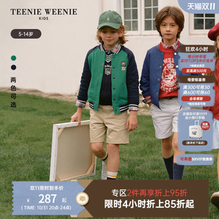男童学院风插肩袖 25年新款 棒球领卫衣 Kids小熊童装 TeenieWeenie