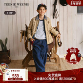 25年新款 TeenieWeenie Kids小熊童装 秋冬男童学院刺绣翻领棉服